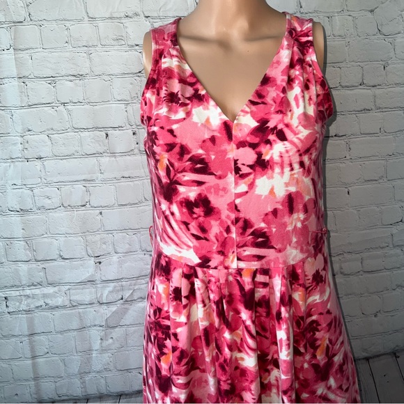 jones new york sport pink & white floral sleeveless dress size S - Picture 2 of 11